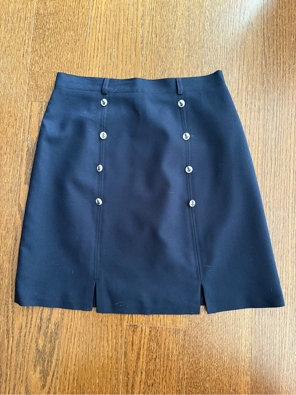Sailor Button-Trim A-Line Skirt